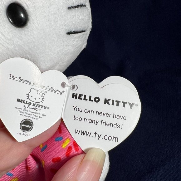 Ty Beanie Babies Hello Kitty Plush With Ice Cream Pink Sprinkles Dress - Picture 4 of 6